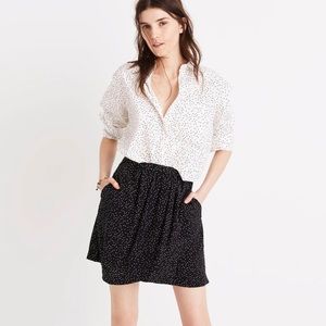 Madewell Polka Dot Mini Faux Wrap Silk Skirt